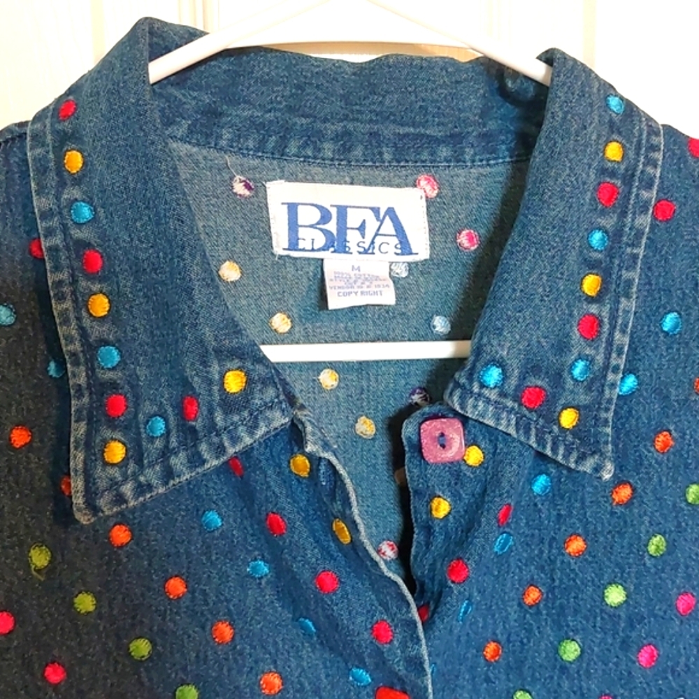Colorful Vintage Jean Jacket - Picture 2 of 6